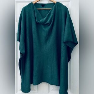 Ann Taylor Teal Poncho Sweater